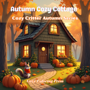 autumn cozy cottage coloring book